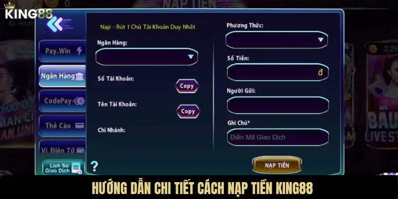 Chi tiết cách thực hiện nạp tiền dành cho newbie