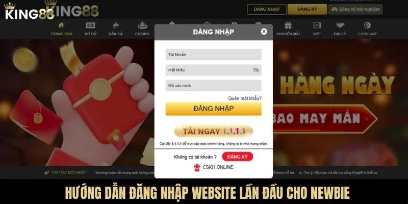 Hướng dẫn đăng nhập website lần đầu cho newbie
